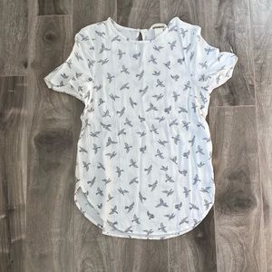 Women’s H&M short sleeve blouse - birds